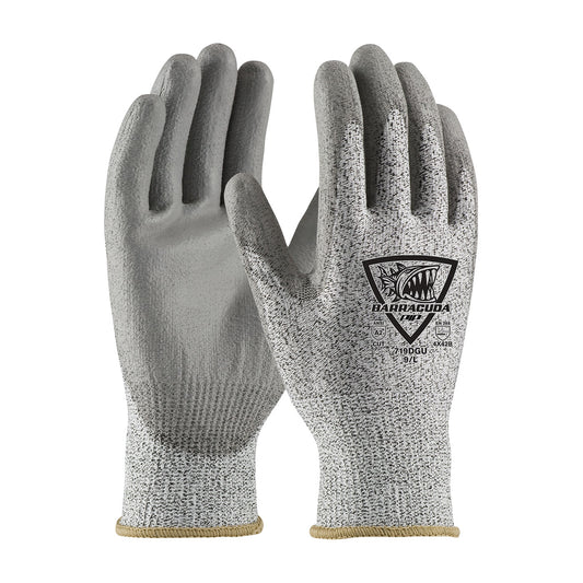 Barracuda®: Seamless Knit Polykor Blended Glove with Polyurethane Coated Flat Grip on Palm & Fingers