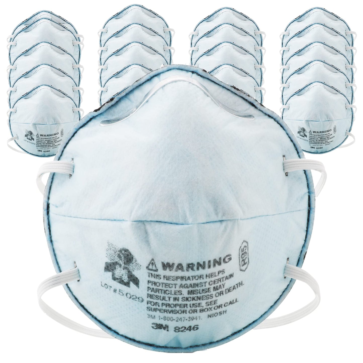 3M™ Particulate Respirator 8246, R95, with Nuisance Level Acid Gas Relief 20 EA / BX