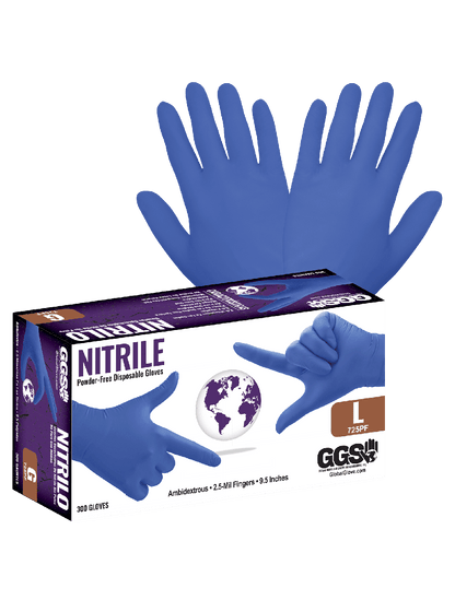 Global Glove - 725PF - Disposable Gloves - nitrile coating - blue