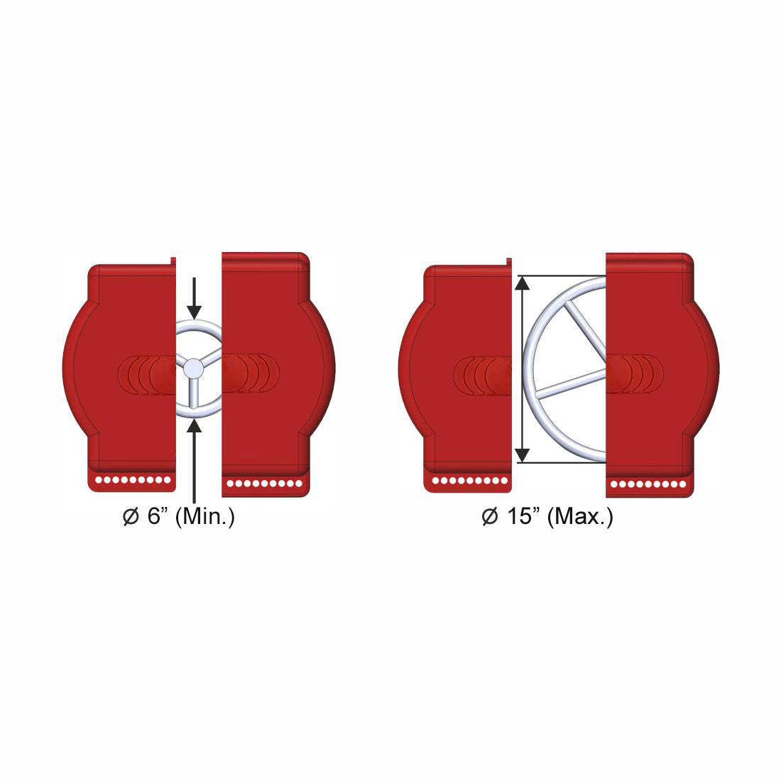 ZING Gate Valve Lockout - Adjustable 6"-15", Plastic - official Zing product image 3