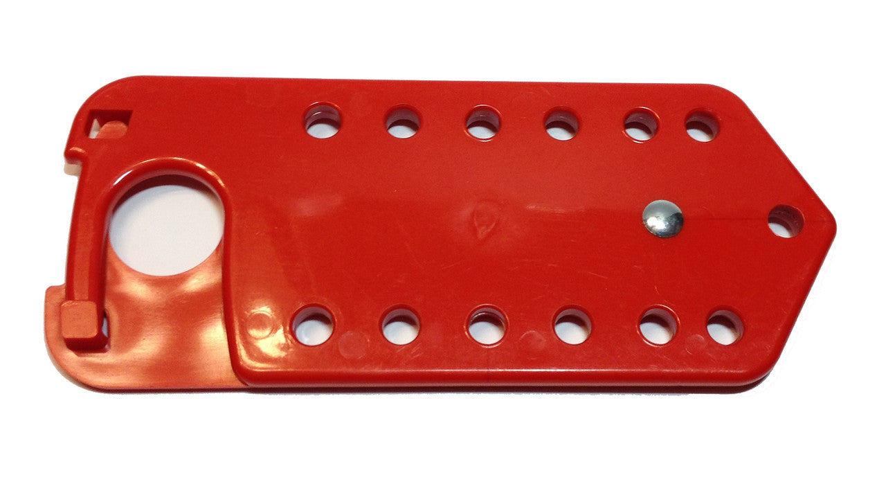 Lockout Hasp 13 hole, red, plastic