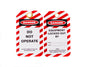 ZING Lockout Tags-Do Not Operate, Pkgs. Of 10, .7 Mm Plastic With Brass Grommet -- Striped - Unbranded - 7343