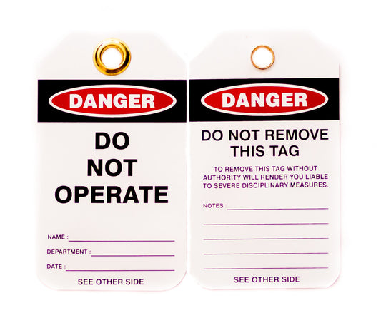 ZING Lockout Tags-Do Not Operate, Pkgs. Of 10, .7 Mm Plastic With Brass Grommet - Unbranded.. - official Zing product image 1