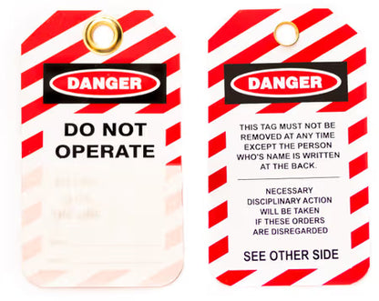 ZING Lockout Photo Tag, Do Not Operate Self Laminating Tag, 10/Pk, Plastic, Clear Laminating Cover