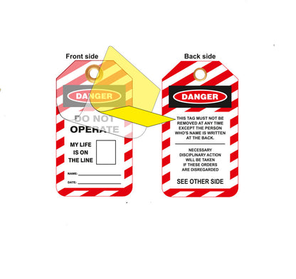 ZING Lockout Photo Tag, Do Not Operate Self Laminating Tag, 10/Pk, Plastic, Clear Laminating Cover - official Zing product image 1