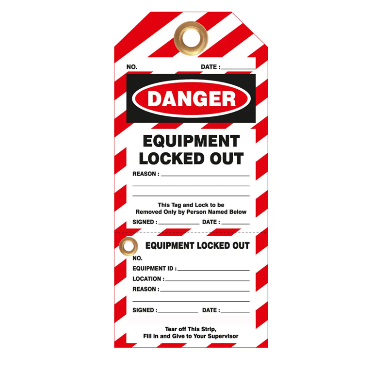 7356  Equipment Locked Out Tag with Perforated Stub
