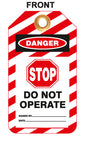 ZING Lockout Tag, 10/Pk, Danger Stop(Sign) Do Operate, 6"X3" - 7357