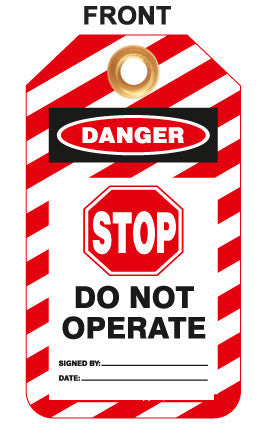 ZING Lockout Tag, 10/Pk, Danger Stop(Sign) Do Operate, 6"X3" - official Zing product image 1