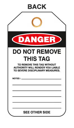 ZING Lockout Tags-Do Not Operate, Maintenance Dept. Pkgs. Of 10, .7 Mm Plastic With Brass Grommet - Unbranded