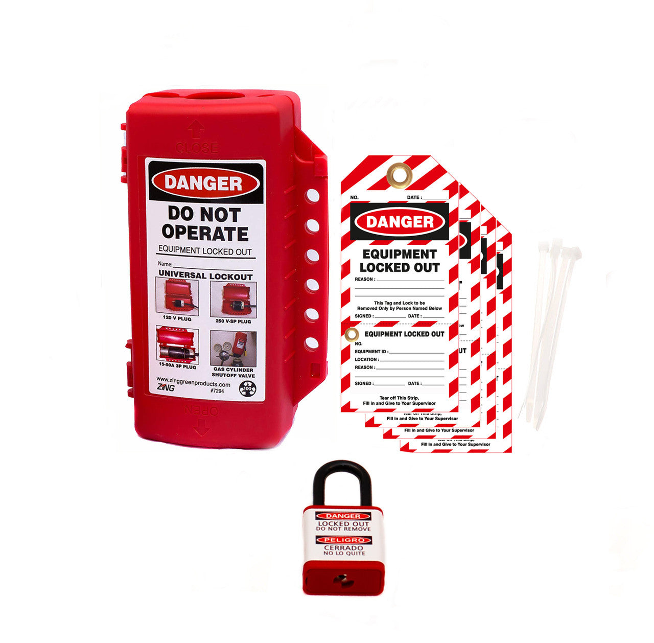 ZING Universal Forklift-Valve-Plug Lockout Kit - 7390