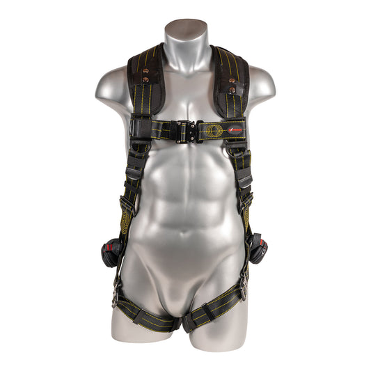 KStrong® Kapture™ Element 5-Point Full Body Harness with Revolta™ Oil and Water Repellent Webbing, 1 Enhanced Dorsal D-ring Plus™, Back/Shoulder Pad, Trauma Relief Straps, QC Chest and Legs – (ANSI)
