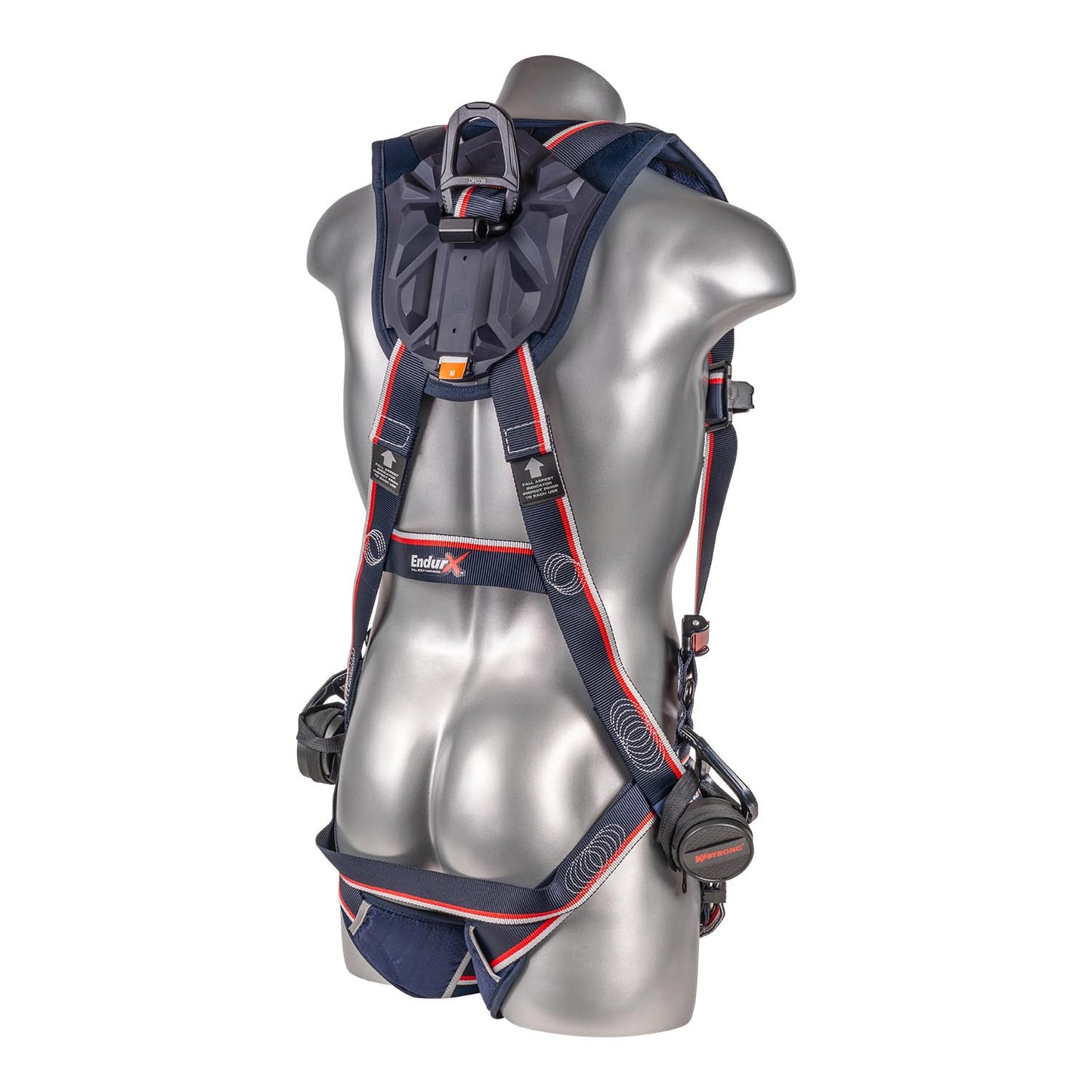 KStrong® EndurX™ 5-Point Full Body Harness, Abrasion Resistant Shoulder Pad, Deluxe Leg Pads, Enhanced Dorsal D-ring Plus™, Side D-rings, Quick Slide Adjusters, Trauma Relief Straps, QC Chest, TB Legs (SS), All Aluminum Hardware (ANSI)