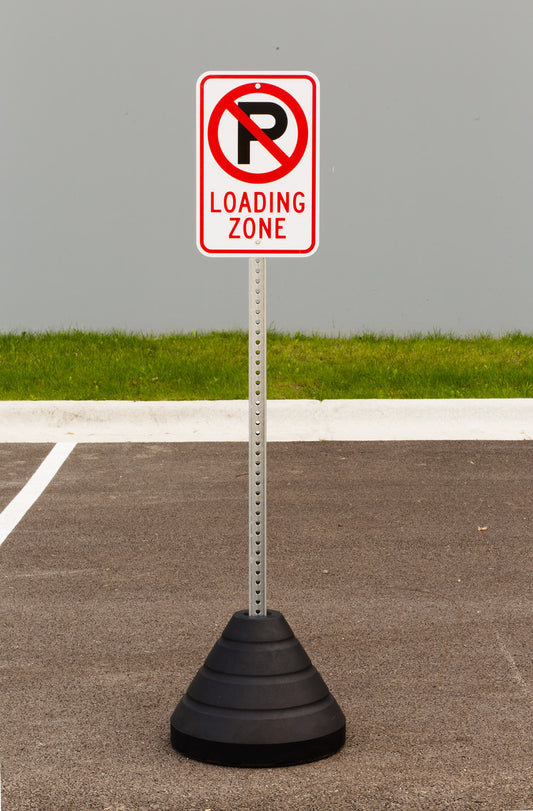 ZING Sign Base, 72 Lb. Post And Loading Zone Sign - official Zing product image 1