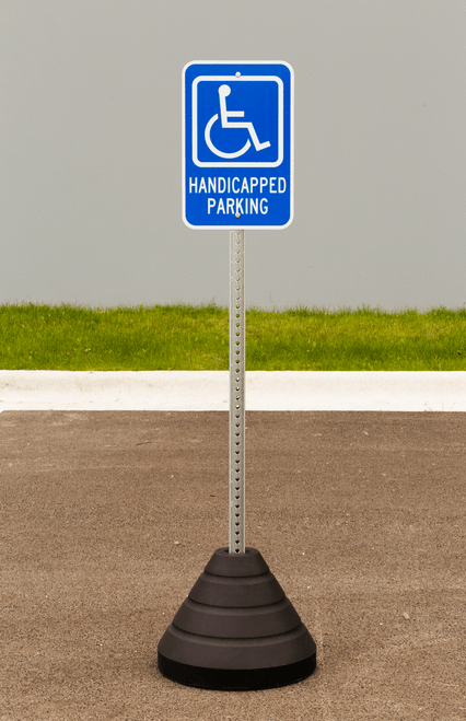 ZING Sign Base, 72 Lb, Post And Handicapped Parking Sign With Graphic - official Zing product image 1