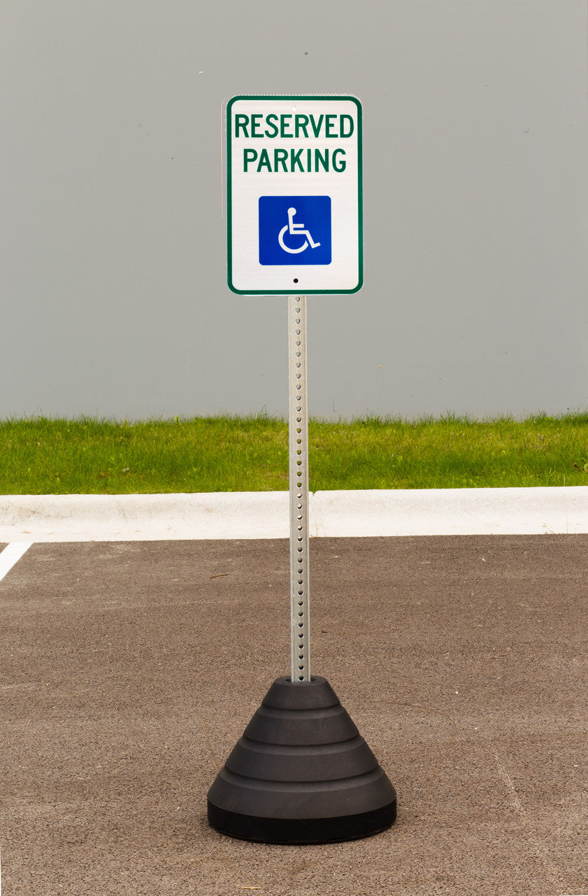 ZING Sign Base, 72 Lb, Post And Reserved Parking Handicapped Sign - official Zing product image 1