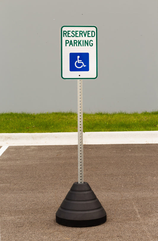 ZING Sign Base, 72 Lb, Post And Reserved Parking Handicapped Sign - official Zing product image 1