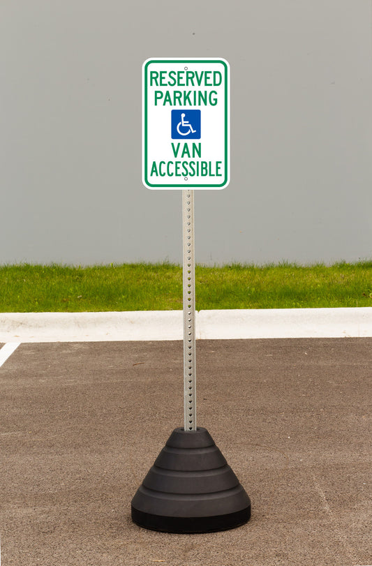 ZING Sign Base, 72 Lb, Post And Reserved Parking Van Accessible Handicapped Sign - official Zing product image 1