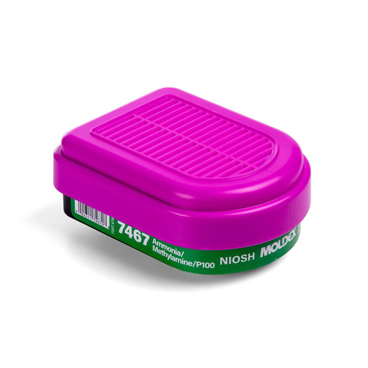 Semi-Rectangular Combo Ammonia/Methylamine Cartridges/ P100 Filter For 7000/7800/9000 Series Respirators - Moldex 7467