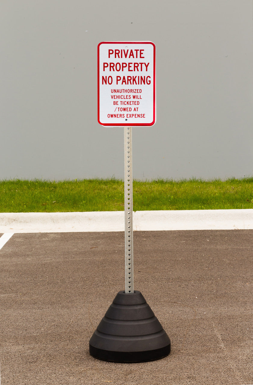 ZING Sign Base, 72 Lb, Post And Private Property No Parking Sign - official Zing product image 1