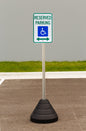 ZING Sign Base, 72 Lb, Post And Handicapped Reserved Parking, With Double Arrow" Sign - 7478
