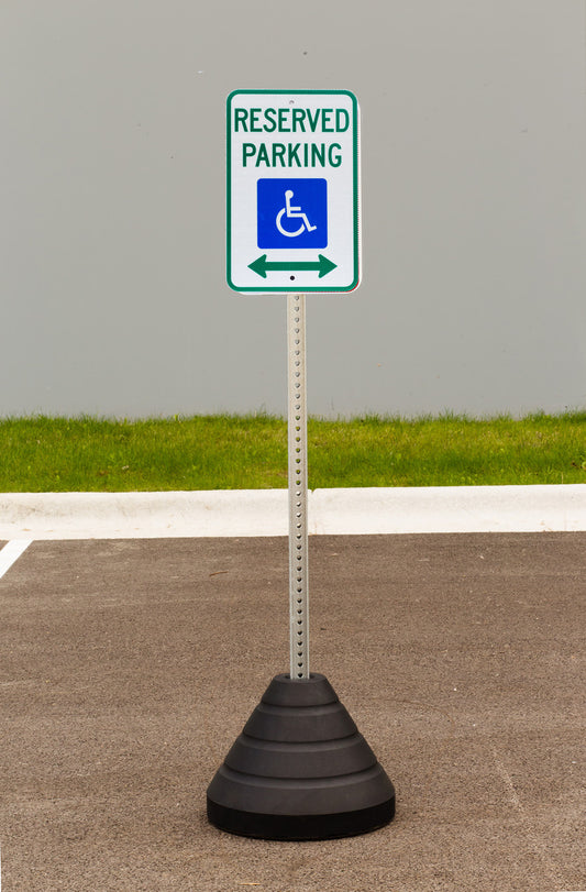 ZING Sign Base, 72 Lb, Post And Handicapped Reserved Parking, With Double Arrow" Sign - official Zing product image 1