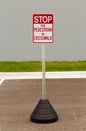 ZING Sign Base, 72 Lb, Post (#7425 & #7475) And "Stop For Pedestrian In Crosswalk" Sign (#2428) - official Zing product image 1