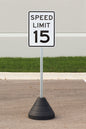 ZING Sign Base, 72 Lb, Post (#7425 & #7475) And "Speed Limit 15" Sign (#2235) - 7483