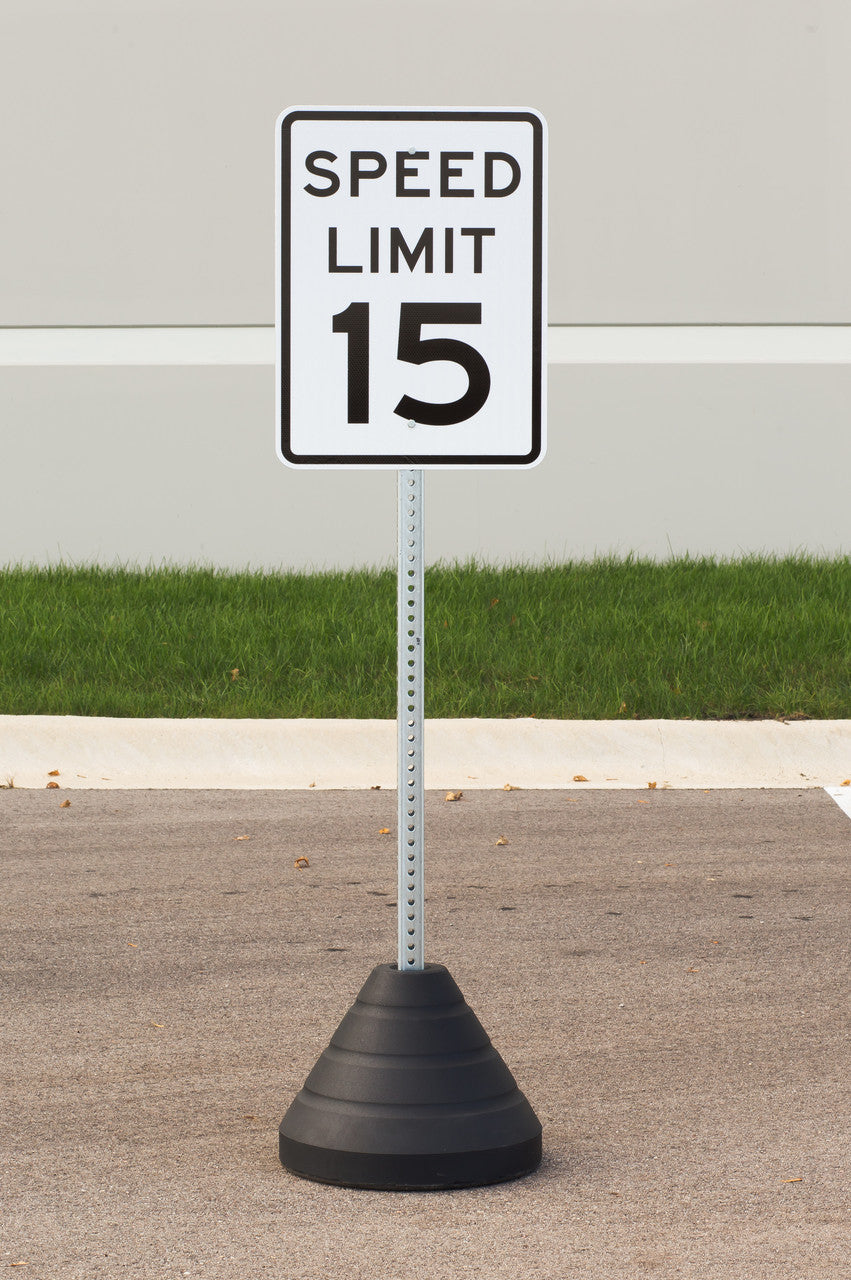ZING Sign Base, 72 Lb, Post (#7425 & #7475) And "Speed Limit 15" Sign (#2235) - official Zing product image 1