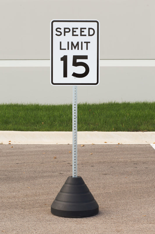 ZING Sign Base, 72 Lb, Post (#7425 & #7475) And "Speed Limit 15" Sign (#2235) - official Zing product image 1