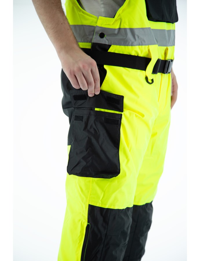 High Visibility Waterproof Bib Overall with Quilted Insulation, ANSI E