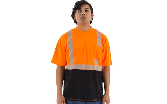 Majestic 75-5216 High Visibility Short Sleeve Shirt with Reflective Chainsaw Striping, ANSI 2, R - view 4