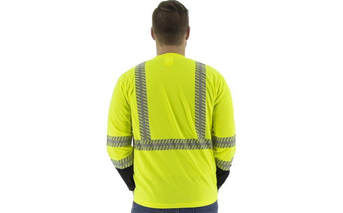 High visibility long sleeve shirt with reflective chainsaw Striping, ANSI 2, R
