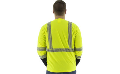 High visibility long sleeve shirt with reflective chainsaw Striping, ANSI 2, R