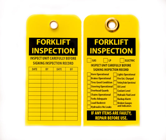 ZING Forklift Inspection Tag, 10/Pk, 6"X3" With Grommets.. - official Zing product image 1