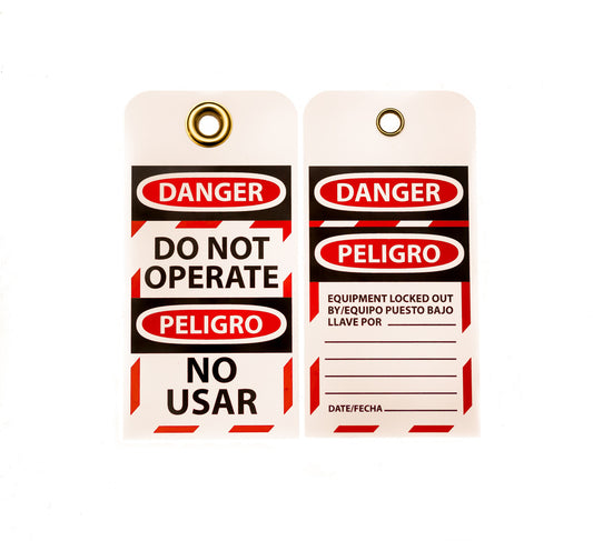 ZING Lockout Tag, 10/Pk, Bilingual,Danger Do Operate, No Usar, 6"X3" - official Zing product image 1