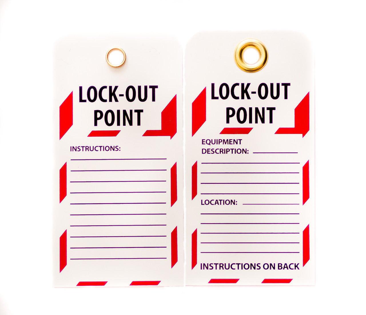 ZING Lockout Tag, 10/Pk, Lock-Out Point, 6"X3".. - 7504