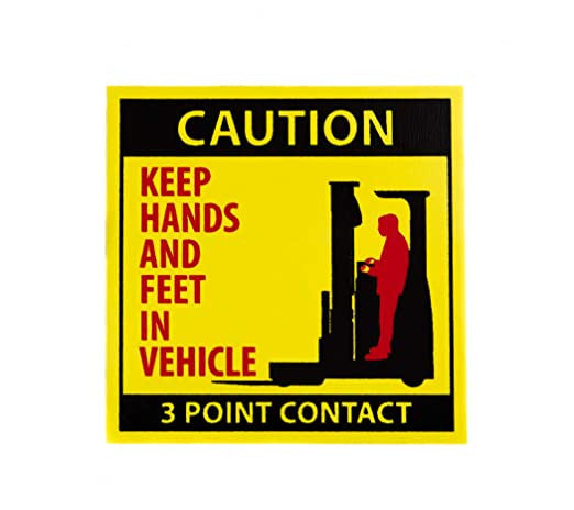 ZING Forklift Label, 3X3 Keep Hands And Feet In Vehicle 10/Pack.. - official Zing product image 1