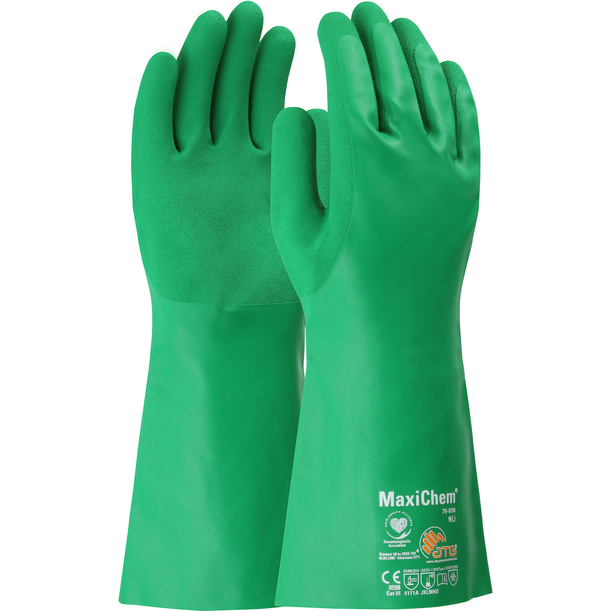 ATG 76-830 – Nitrile Blend Coated Glove with Nylon / Elastane Liner and Non-Slip Grip on Palm & Fingers – 14"