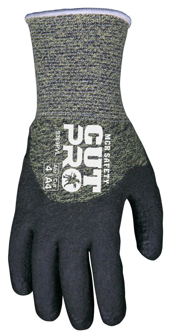 9389PV - MCR Safety CutPro® - 13 Gauge DuPont™ Kevlar® Aramid / Steel Shell - Cut Resistant Work Gloves - HPT Coated Palm and Fingertips - Over-the-Knuckle HPT Coating
