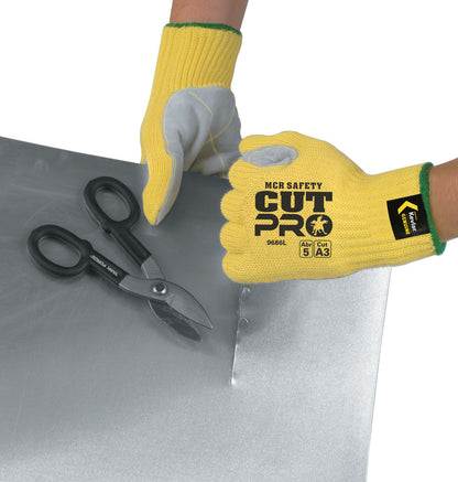 9686 - MCR Safety CutPro® - 7-Gauge DuPont™ Kevlar® Aramid Shell - Cut Resistant Work Gloves - Split Leather Palm - Reinforced Thumb Crotch