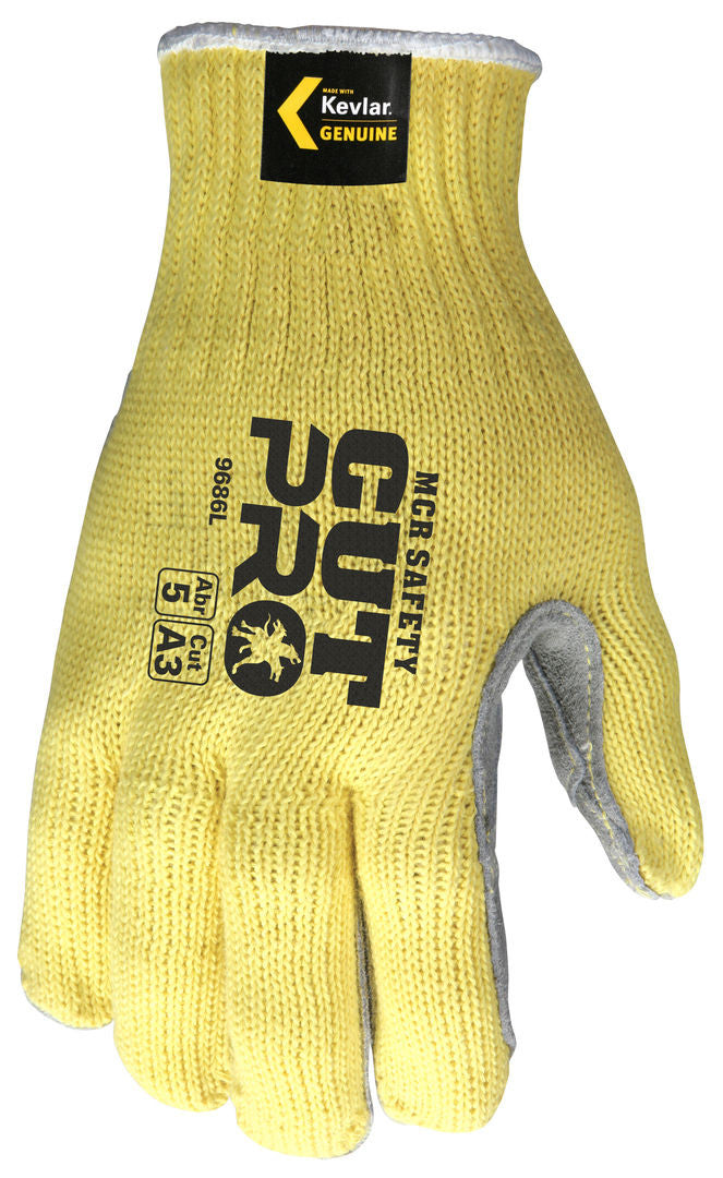9686 - MCR Safety CutPro® - 7-Gauge DuPont™ Kevlar® Aramid Shell - Cut Resistant Work Gloves - Split Leather Palm - Reinforced Thumb Crotch