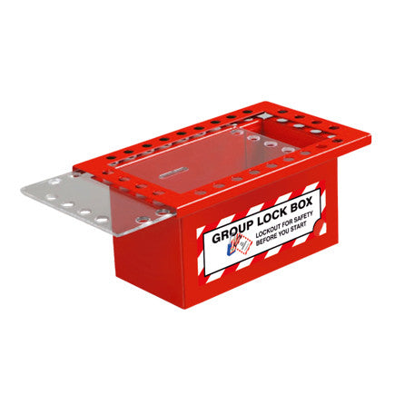 Group Lockout Box, Red, 25 Lock Capacity
