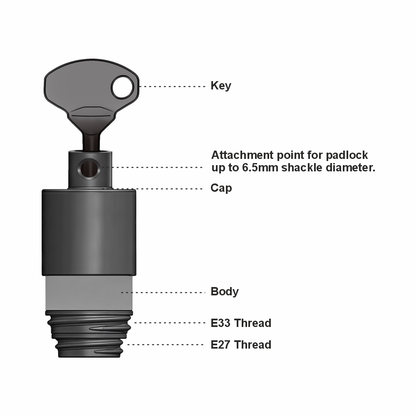 ZING Round/Bottle Fuse Holder Lockout, E27 Or E33 - official Zing product image 2