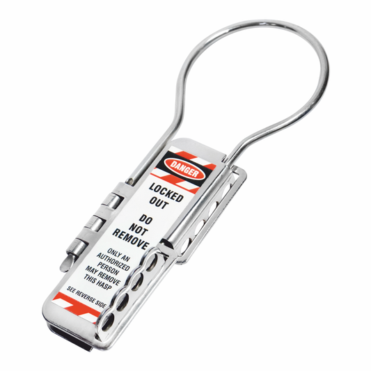 ZING Lockout Hasp-Circular, Stainless Steel, 5/32" Diam Shackle, 2" 8-Hole - official Zing product image 1