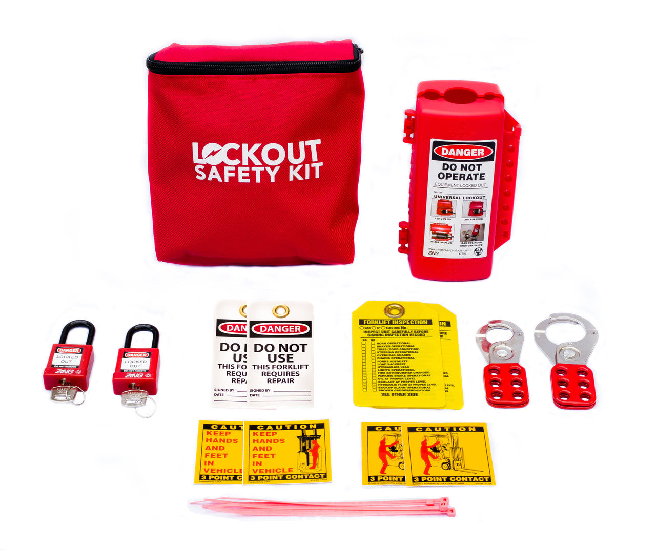 Forklift Lockout Kit, Red Fabric Pouch