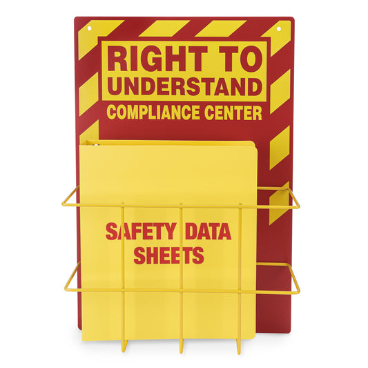 Right to Understand Binder and Rack GHS HAzcom Station, Yellow and Red