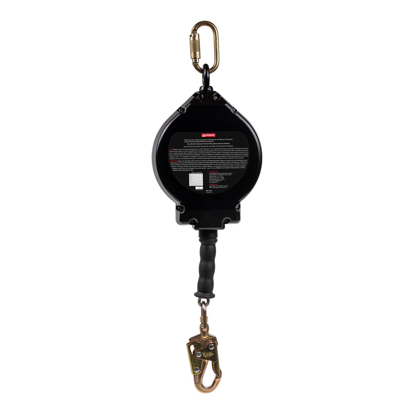 KStrong® BRUTE-AL™ 50 ft. Aluminum Housing Cable SRL with Snap Hook. Includes Installation Carabiner and Tagline (ANSI).