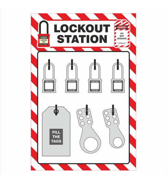 ZING Lockout Station Shadow Board, 4 Padlock - official Zing product image 1