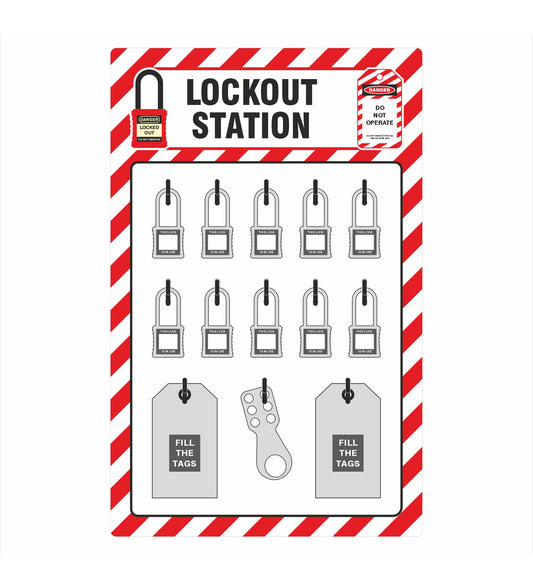 ZING Lockout Station Shadow Board, 10 Padlock - official Zing product image 1
