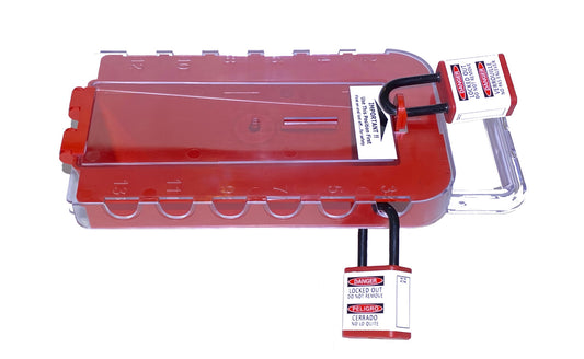 ZING Group Lockout Box, 13-Hole With Clear Lid, Plastic - official Zing product image 1